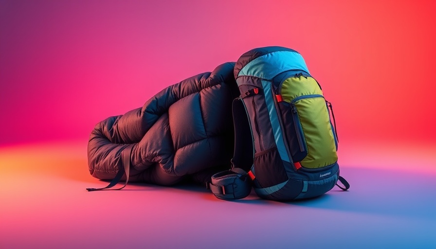 Outdoor gear on vibrant background for REI Labor Day Sale 2025.