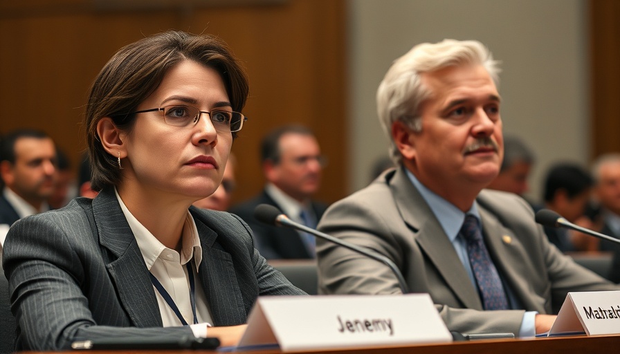 Formal panel discussion highlighting tension between two speakers.