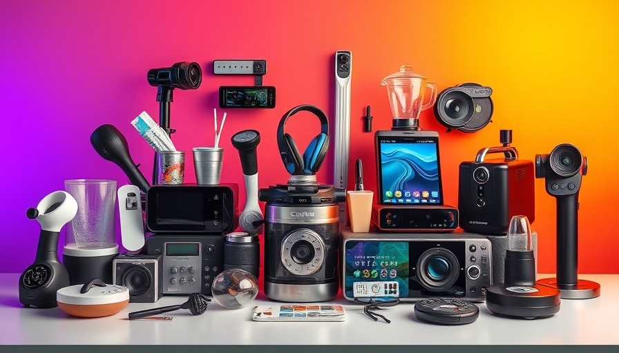 Labor Day Sales on Gear featuring tech and kitchen items on colorful gradient.