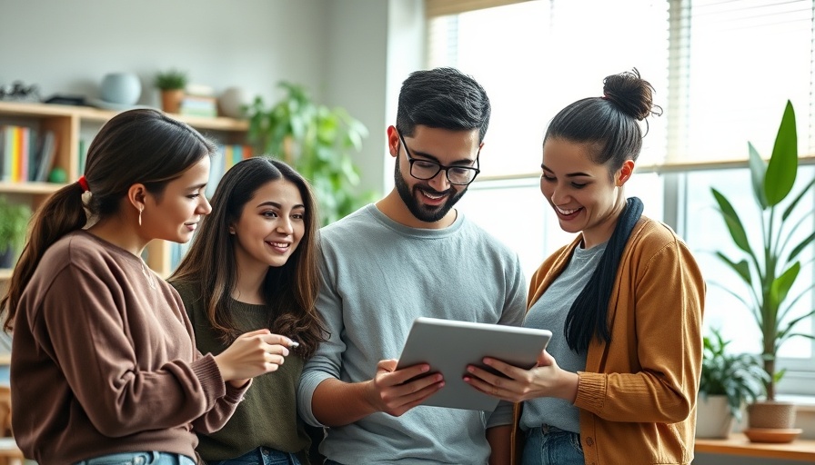 Generative AI in education: Students use tablet in classroom discussion