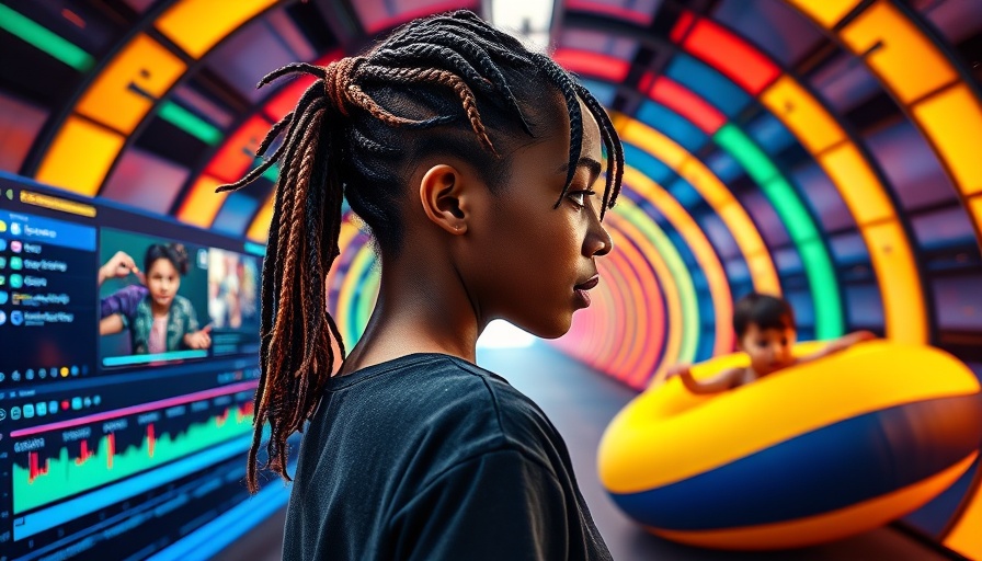 Adobe Premiere video editor on iPhone with dynamic interface and editing elements.