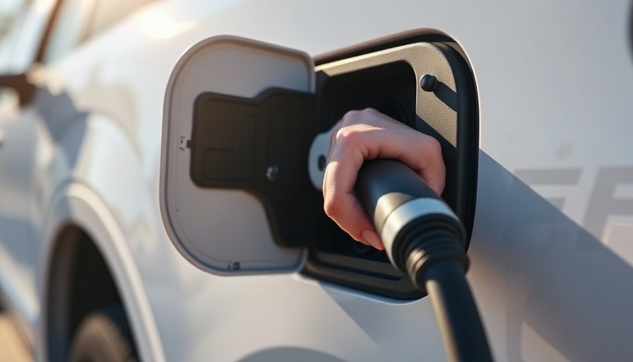 Electric vehicle charging port with charger ready for company fleets.