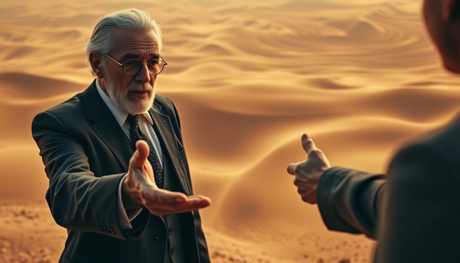 Mysterious encounter in desert, symbolizing Star Trek's creative integrity.