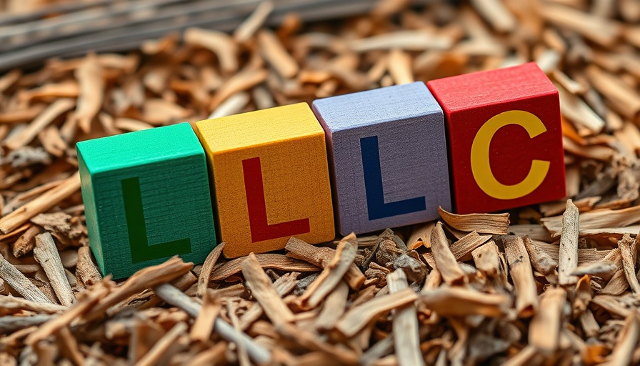 Colorful wooden blocks spelling LLC on wood shavings, activate your LLC.