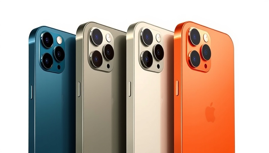 iPhone 17 Pro back design in four colors showcasing camera.