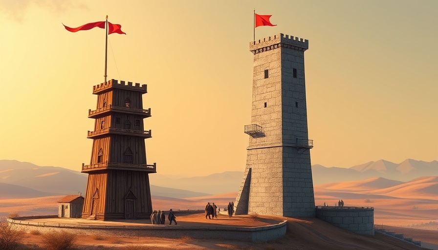 Artistic illustration of two castle towers representing quantum cryptography advancements.