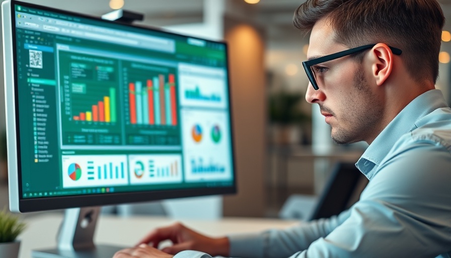 Professional using MS Office Excel in a modern office, close-up.