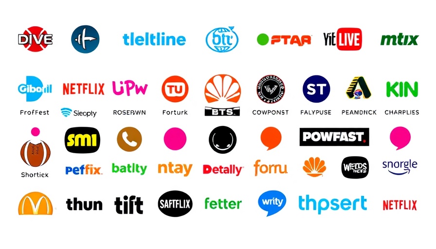 Colorful streaming service logos on a diagonal grid, Plex Data Breach