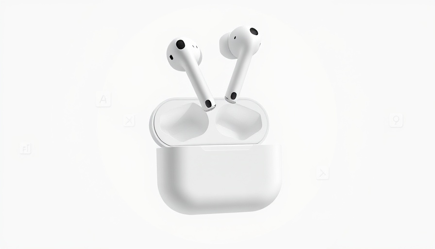Sleek AirPods Pro 3 and charging case, futuristic product showcase.