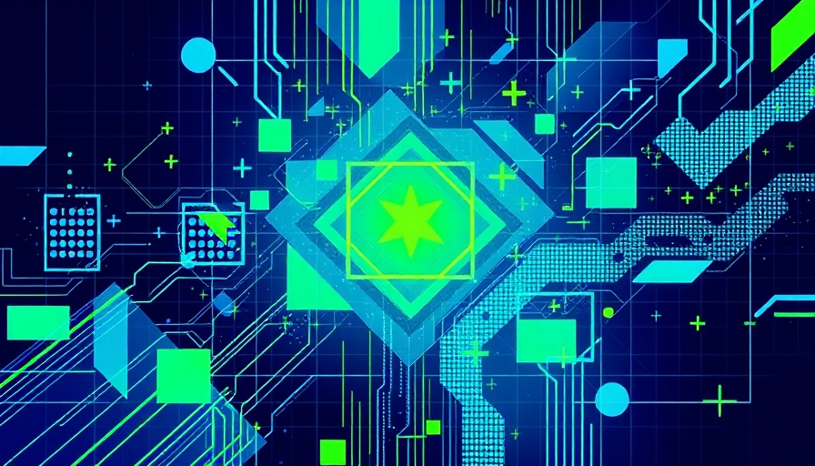 Abstract geometric shapes representing a Generative AI Conference theme.