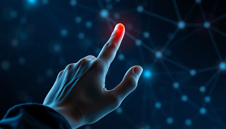 AI in entrepreneurship concept with digital and human hand connecting.