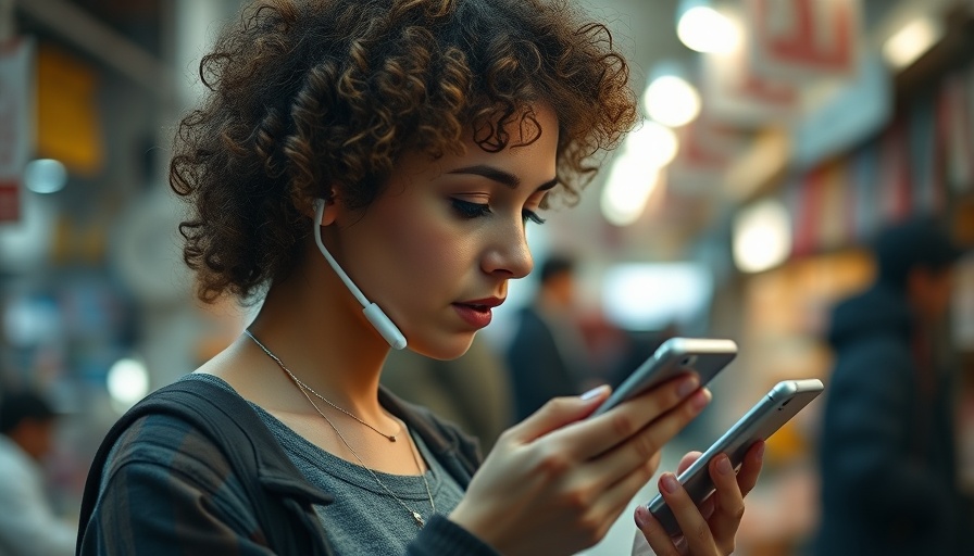 AirPods Live Translation in EU: woman with AirPods in market.