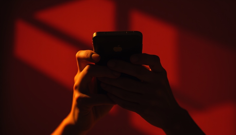 Hands using smartphone in dim orange light, memory integrity enforcement.