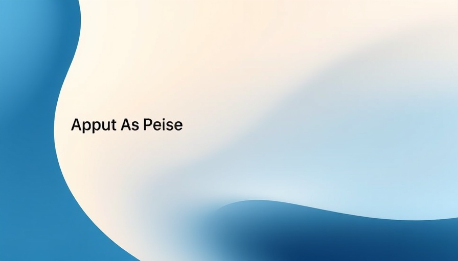 Abstract Apple branding design with blue and beige gradients.