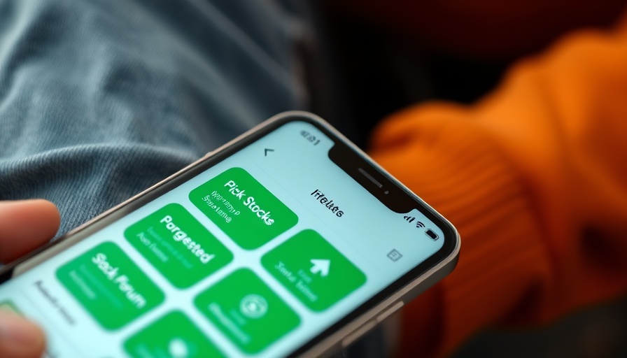 AI-guided stock picks app interface on smartphone screen.