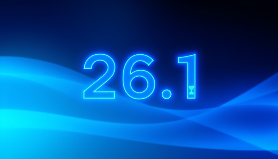 Futuristic iOS 26.1 beta release icon with gradient background