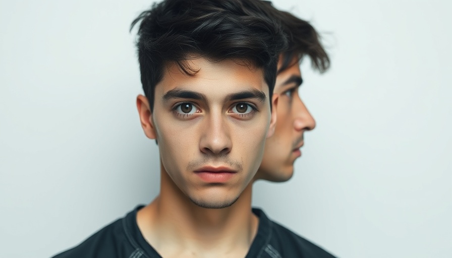 Mugshot of a man in prison attire, side and front profiles.