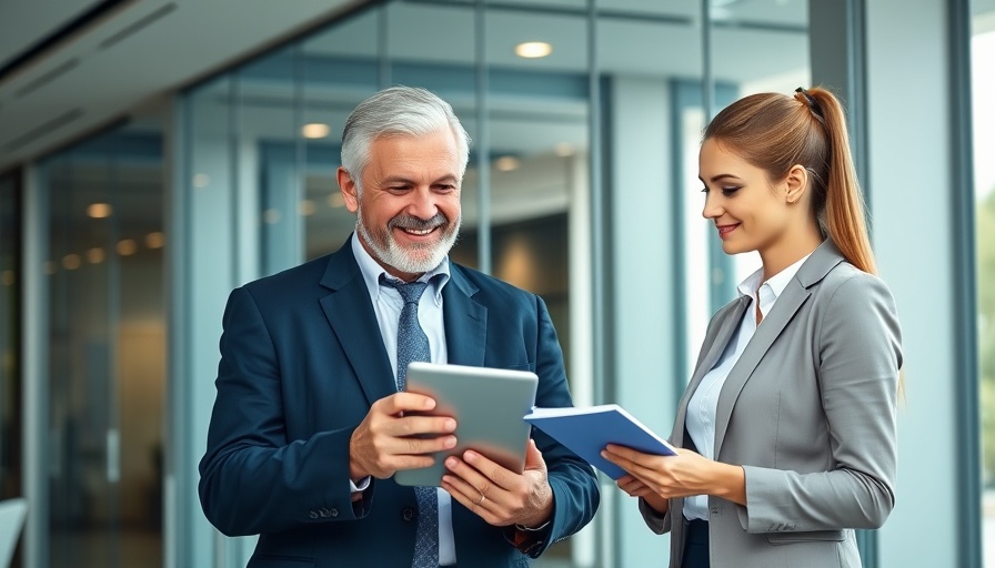 Mature man instructing young woman in modern office, types of employee training.
