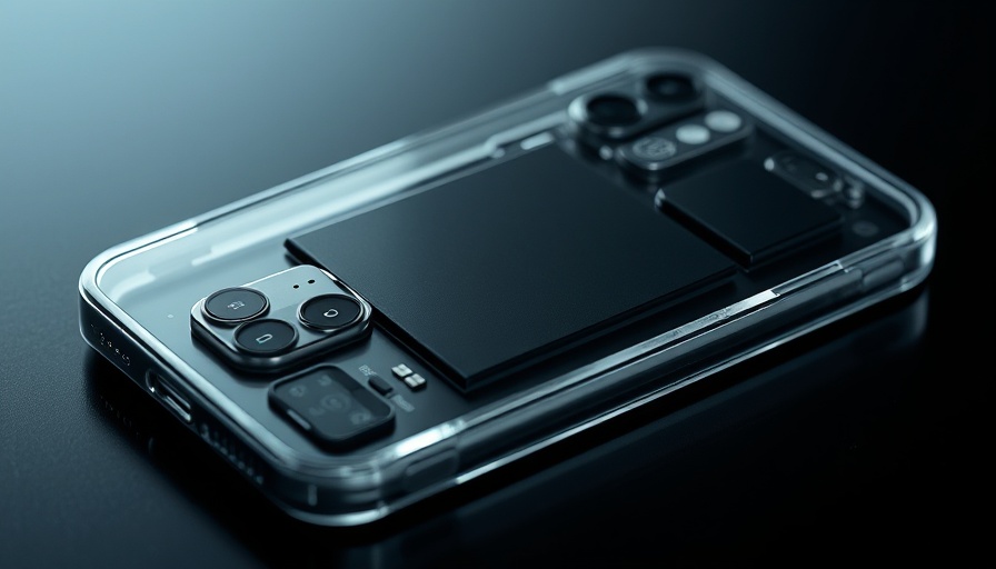 Transparent iPhone internal view showcasing battery technology.