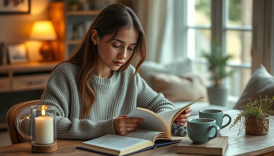 Cozy scene of a woman journaling, part of a wellness routine for fall.