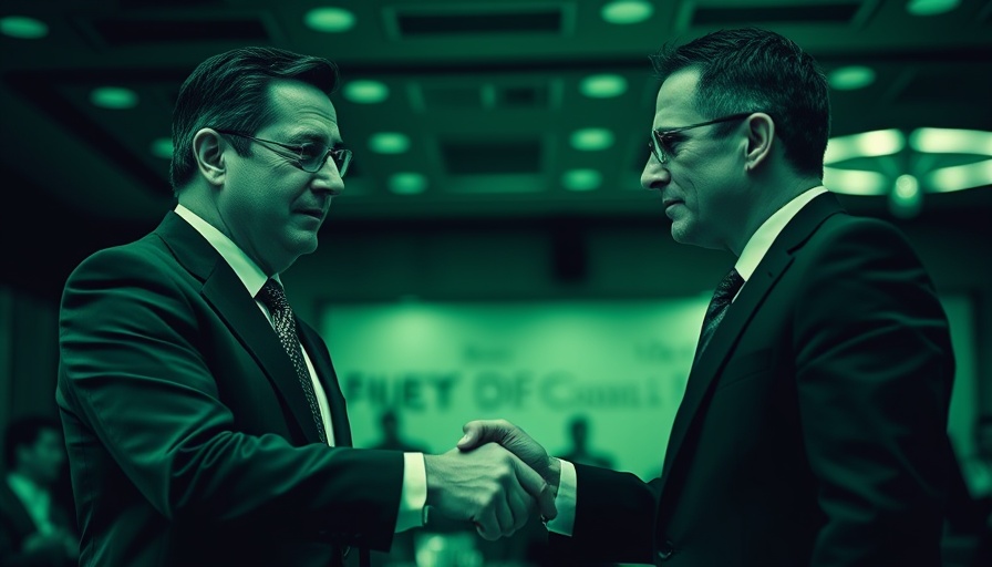 Monochrome image of two men in suits shaking hands, relating to cancel culture and its implications.
