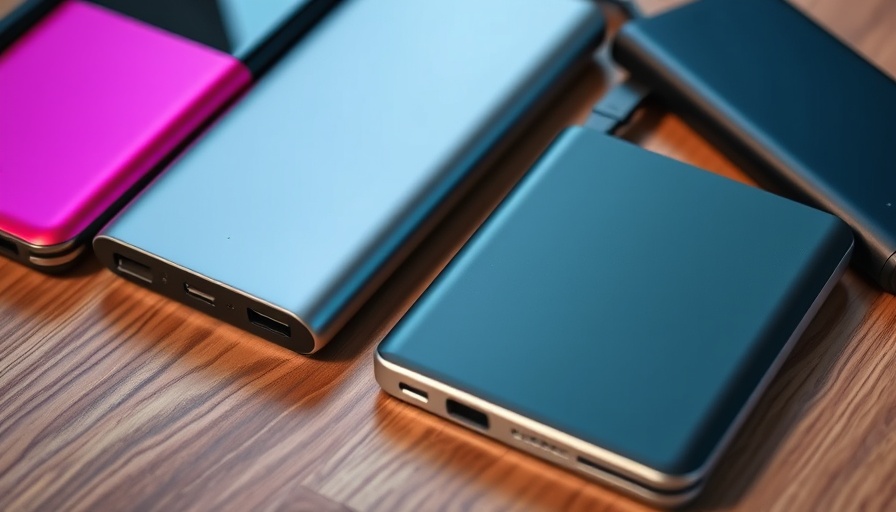 Collection of sleek MagSafe power banks for iPhones on wood