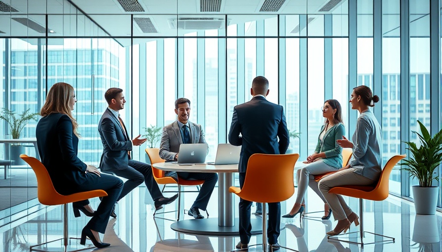 Team discussing in office about customer service strategies.