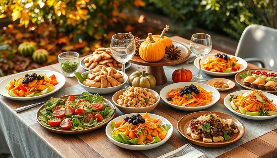 Fall Dinner Party Menu for Parents: Elegant table with salads and appetizers.