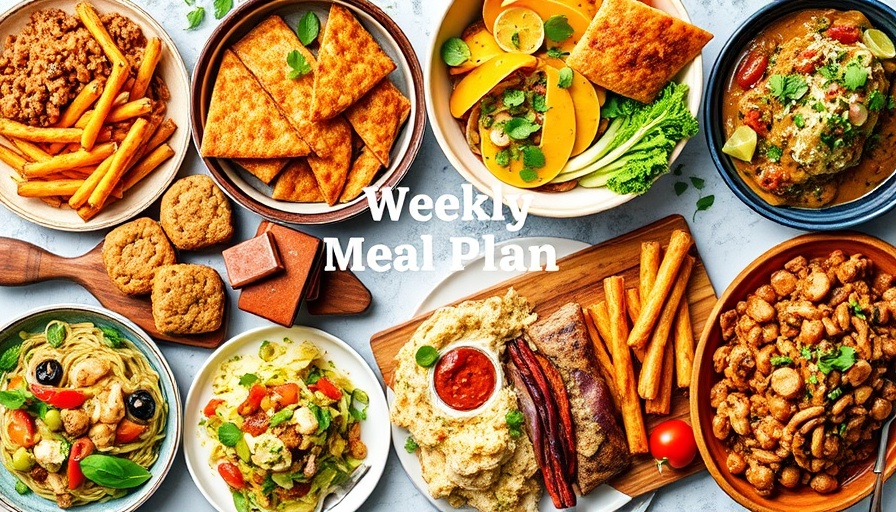 Appetizing weekly meal plan showcasing diverse dishes.
