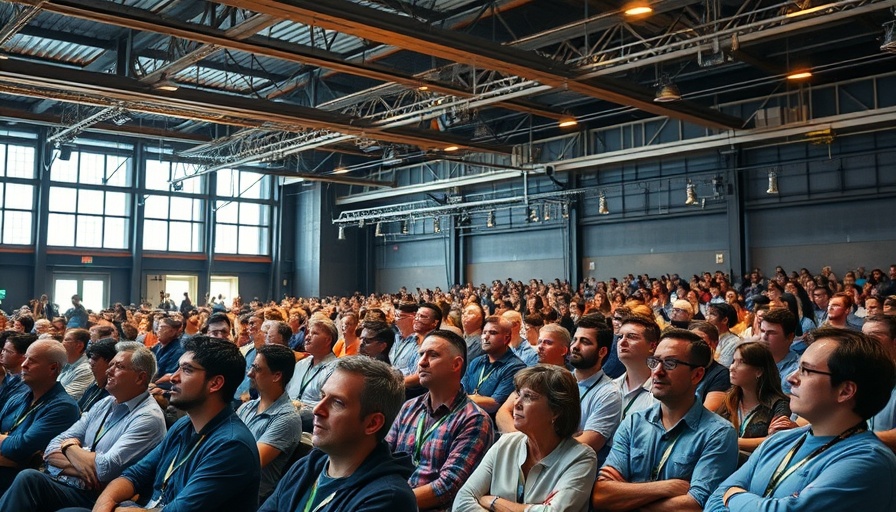 TechCrunch Disrupt 2025 event audience in a large venue, discussing ticket savings.