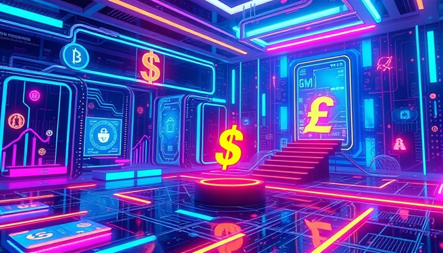 Abstract digital economy platform concept art with vibrant elements.