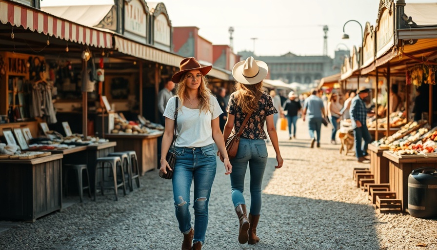 Visitors at Round Top Antiques Fair browsing outdoor stalls