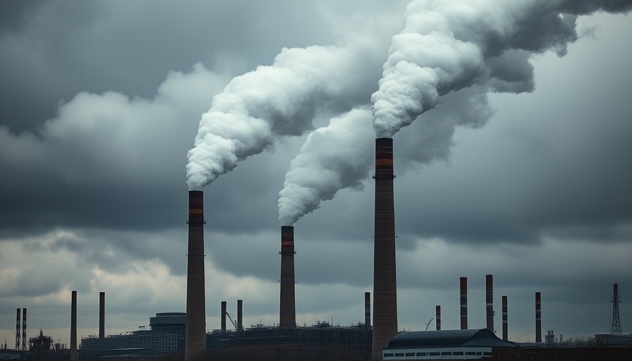 Thick smoke emissions from industrial smokestacks under an overcast sky, Trump Energy Department climate change ban.