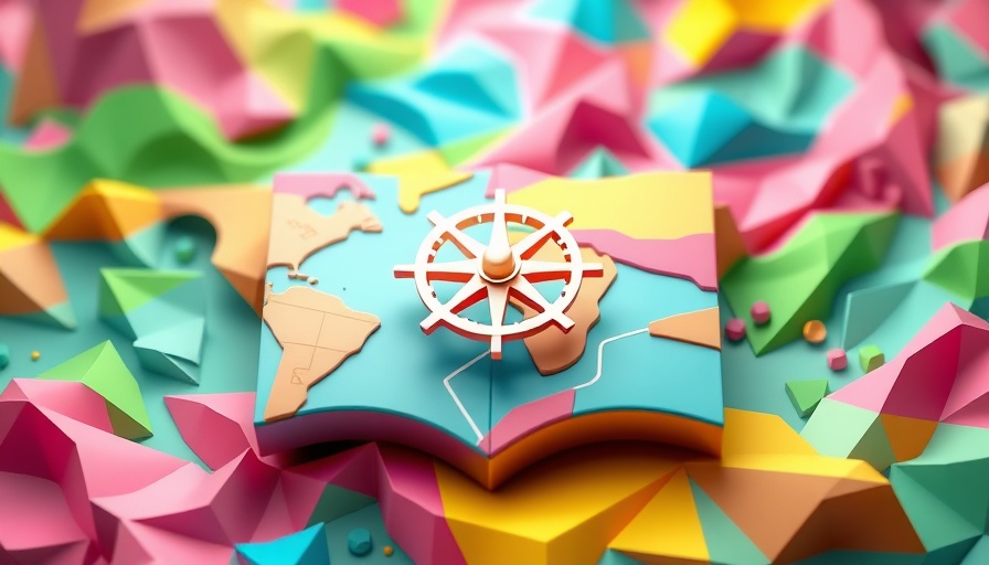 3D Apple Maps design showcasing a colorful abstract representation for the iOS 26 upgrade.