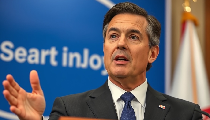 Confident man speaking at press conference about shutdown firings.