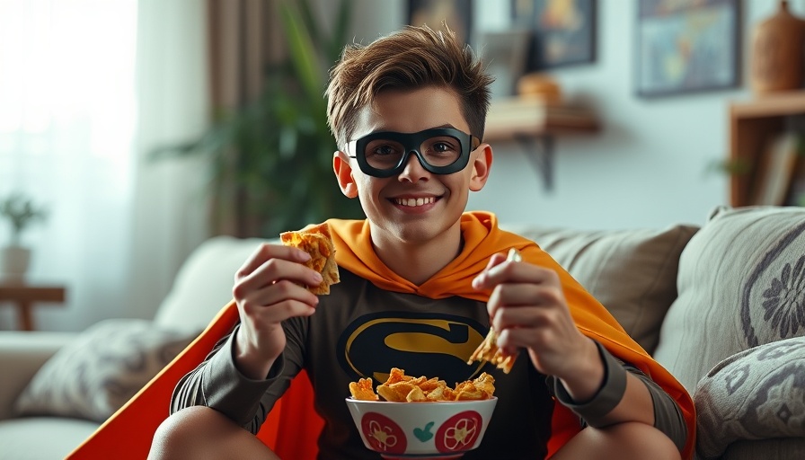 Quirky superhero in costume holding snacks, highlighting James Gunn Peacemaker controversy.