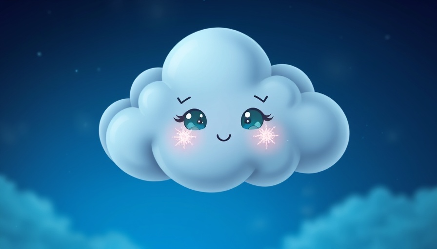 Sparkling-eyed cloud icon on blue gradient for Sora 2 clones.