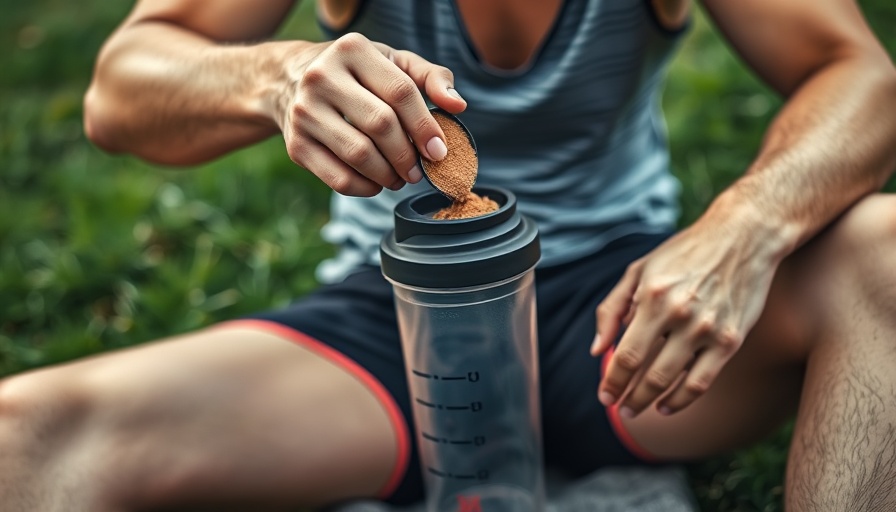 Person preparing pre-workout on grass - how long does pre-workout take to kick in?