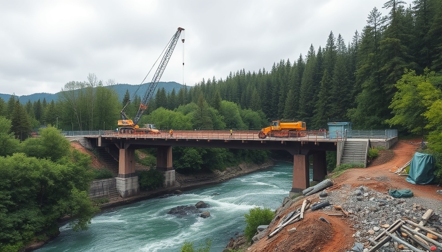 I-40 Pigeon River Bridge Replacement site surrounded by forest.