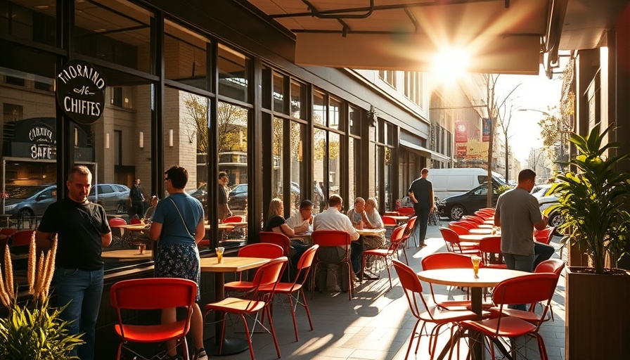 Shared Space Silke Bonde Atelier Établi outdoor seating with colorful chairs.