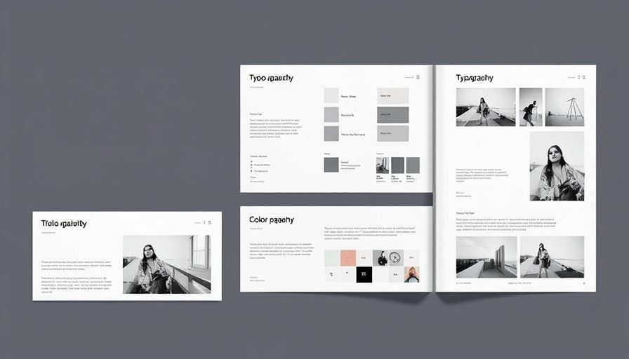 Minimalist brand guidelines templates in a grid layout