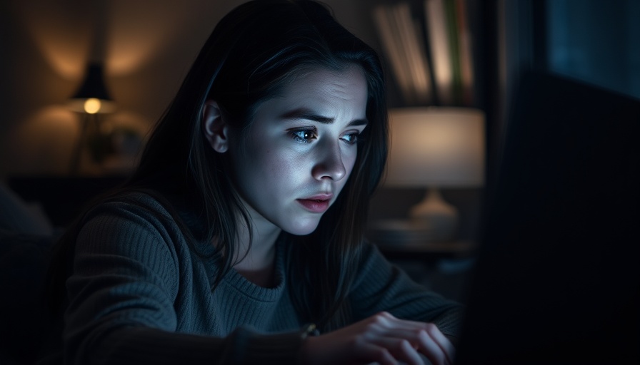 Young woman experiencing cognitive problems due to excessive screen time.