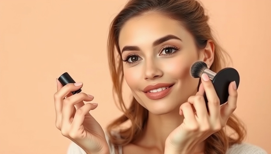 Woman demonstrating makeup tutorial for beginners