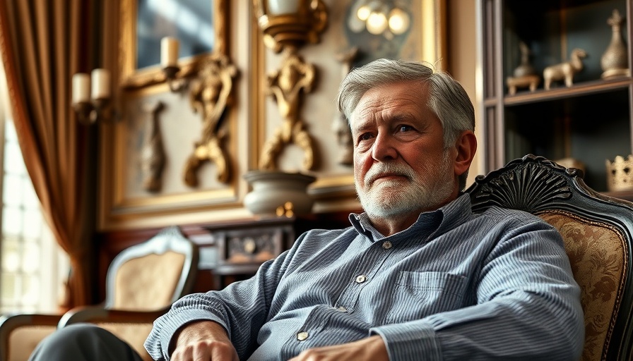 Middle-aged man relaxing in stylishly decorated room