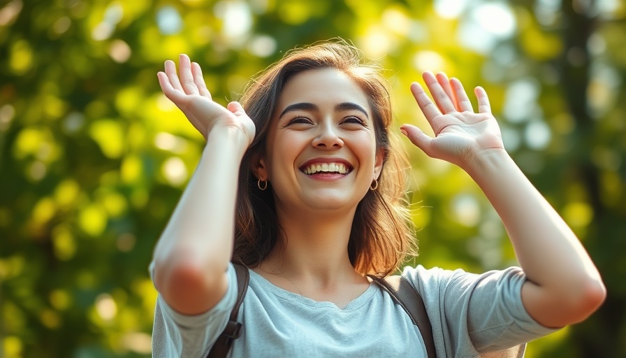 Coherent water explained with young woman outdoors.