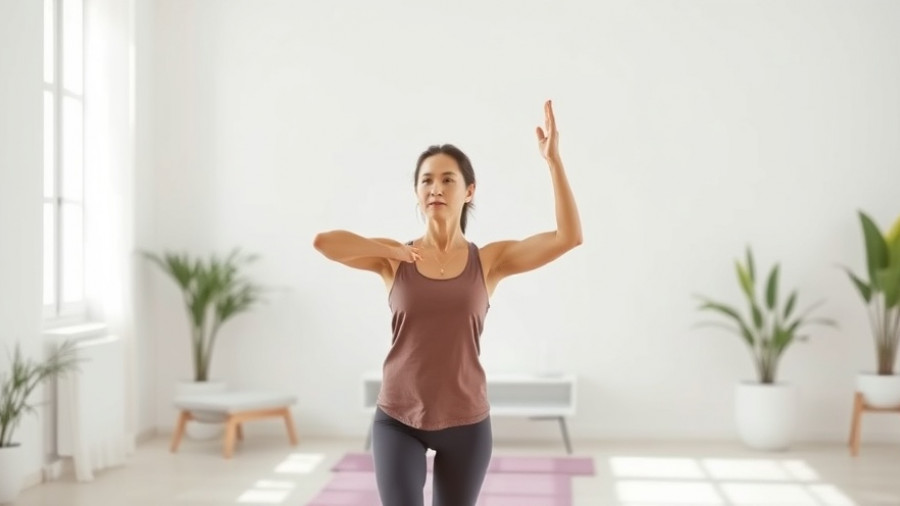 Focused woman practicing yoga for health benefits in minimalist room.