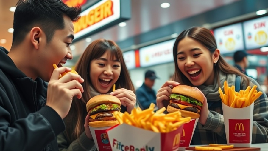 Fast food dining scene with burgers and fries, Fast Food Growth Tribes.