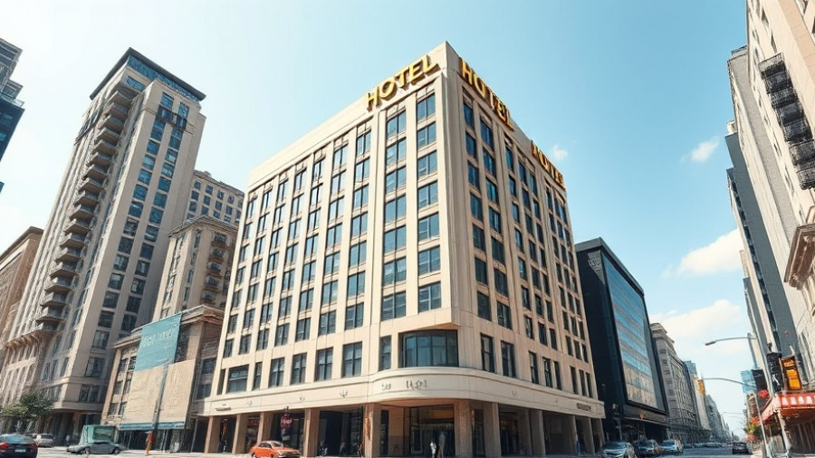 Luxury hotel acquisition: Impressive hotel facade and branding.