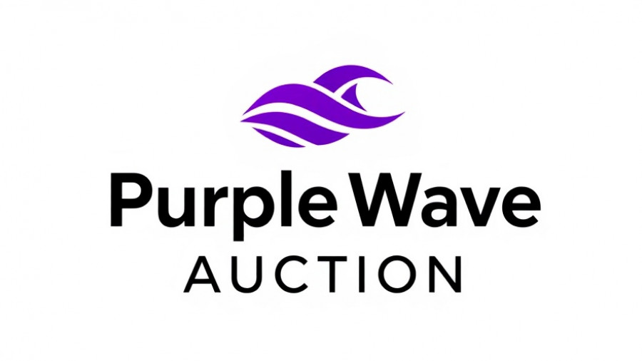 Purple Wave Auction Indiana logo with purple wave design.