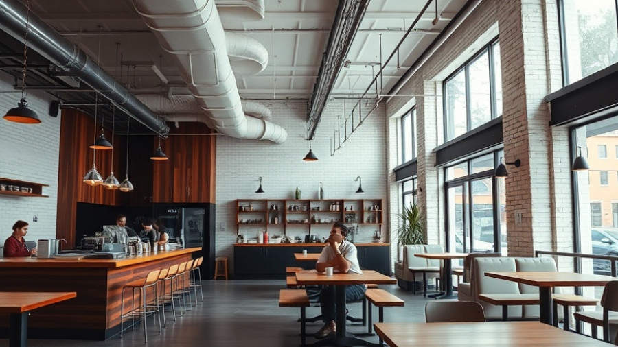 Modern luxury sit-in coffee cafe with industrial design.